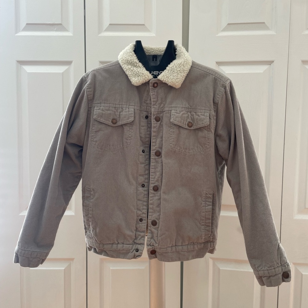 Brooklyn Cloth Beige Corduroy Jacket with Sherpa Lining